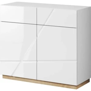 Komoda FURY . Komoda FURY je široka komoda, primerna za vsako dnevno sobo. Ima moderne linije, a hkrati eleganten izgled. Korpus je u kombinaciji bele in