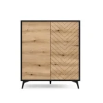 Komoda IJAN je narejen iz kvalitetne laminirane plošče, 16 mm debeline. Ima ABS robove in predal se odpira s sistemom "push to open". Ima jeklene noge