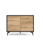 Komoda IJAN je narejena iz kvalitetne laminirane plošče, 16 mm debeline. Ima ABS robove in predal se odpira s sistemom "push to open". Ima jeklene noge