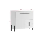 Komoda JUSTINA je funkcionalna in elegantna komoda z veliko prostora. Ima dva predala in dvoje vrat. Kombinacija čistih linij omogoča enostavno ujemanje z