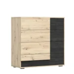 Komoda LAVA . Komoda LAVA je primerna za vsako spalnico ali dnevno sobo. Odlično se poda h vsakemu stilu. Narejena je iz laminirane plošče debeline 16 mm,