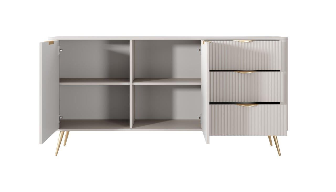 Elegantna in moderna komoda LILJA 2 je eleganten kos pohištva, ki popestri vaš prostor. Njen poseben dizajn vas bo navdušil, saj prinese vašemu prostoru