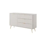 Elegantna in moderna komoda LILJA 3 je eleganten kos pohištva, ki popestri vaš prostor. Njen poseben dizajn vas bo navdušil, saj prinese vašemu prostoru