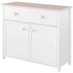 Komoda LINA . Komoda LINA je elegantna komoda z dvema vratama in dostopnim predalom. Odlično se poda vsaki sobi. Dimenzije: - Š:110 x V:90 x G:42 cm