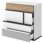 Komoda MELI, je eleganten kos pohištva, ki popestri vaš prostor. Njen poseben dizajn vas bo navdušil, saj prinese vašemu prostoru eleganco in prefinjenost.