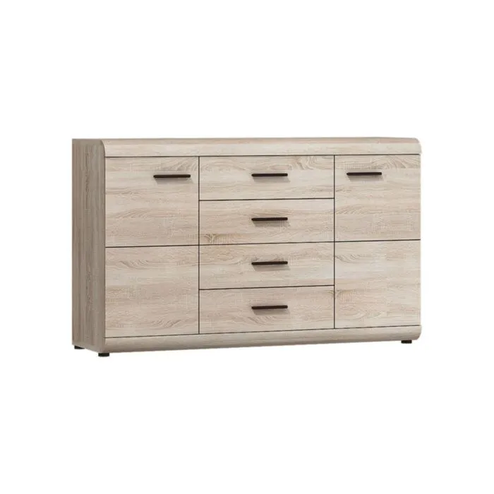 Komoda NIKI . Uporabna in praktična komoda NIKI je primerna za dnevne sobe ali pa jedilnice. Komodo lahko kombinirate z ostalimi deli serije NIKI. Narejena je