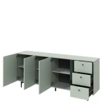 Komoda OLUR 3 . Komoda OLUR 3 je eleganten kos pohištva, ki popestri vaš prostor. Njen poseben dizajn vas bo navdušil, saj prinese vašemu prostoru eleganco