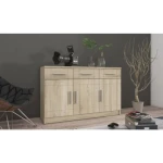 Komoda PAR 3 . Komoda PAR 3 je kos pohištva sodobnih linij v najmodernejših odtenkih lesa. Ima tri krila; troje omaric z vrati in tri predalnike. Dimenzije: