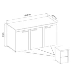 Uporabna in praktična komoda RIVA 2 je odlična izbira tako za dnevne sobe kot tudi za jedilnice, saj združuje funkcionalnost in estetsko dovršenost.