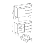 Komoda RON 107 . Elegantna komoda RON v skandinavskem slogu prinaša preprostost in svežino v vsak prostor. Na voljo je v kombinaciji bele mat in bele