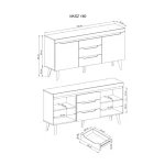 Komoda RON 160 . Elegantna komoda RON v skandinavskem slogu prinaša svežino in preprostost v vsak prostor. Komoda je eleganten kos pohištva, ki popestri