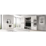 Komoda TINA 2 . Komoda TINA je primerna za vsak prostor. Korpus in fronta omare so dobavljivi v hrast beli barvi, ročaji in fronta enga predalnika pa so