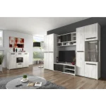 Komoda TINA 2 . Komoda TINA je primerna za vsak prostor. Korpus in fronta omare so dobavljivi v hrast beli barvi, ročaji in fronta enga predalnika pa so