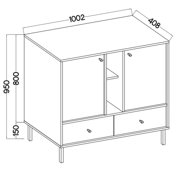 Komoda TOMI 1 Komoda TOMI 1 . Komoda TOMI je prava izbira za sodobne in elegantne prostore. Narejena iz kakovostne laminirane plošče debeline 16 mm, zagotavlja trdnost in