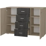 Komoda VALENCIA je eleganten kos pohištva, ki popestri vaš prostor. Njen poseben dizajn vas bo navdušil, saj prinese vašemu prostoru eleganco in