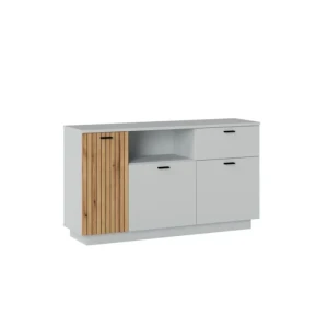 Komoda VIVIJA . Komoda VIVIJA je eleganten kos pohištva, ki popestri vaš prostor. Njen poseben dizajn vas bo navdušil, saj prinese vašemu prostoru eleganco