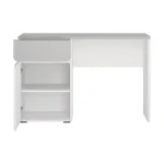 Čudovito zasnovana kompletna spalnica ALBA, izdelana iz MDF-ja z ABS robovi, v elegantni beli barvi s kombinacijo sive, ponuja popolno rešitev za urejen in