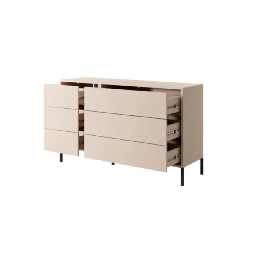 Kompletna spalnica DAŠA . Elegantna in moderna spalnica DAŠA je narejena iz odličnih materialov v barvi beige. Sestavljena je iz garderobne omare, komode,