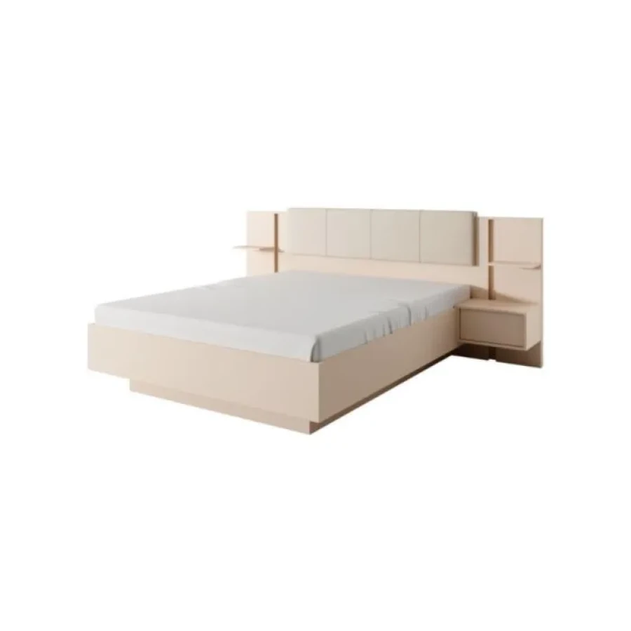 Kompletna spalnica DAŠA . Elegantna in moderna spalnica DAŠA je narejena iz odličnih materialov v barvi beige. Sestavljena je iz garderobne omare, komode,