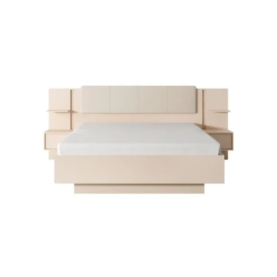 Kompletna spalnica DAŠA . Elegantna in moderna spalnica DAŠA je narejena iz odličnih materialov v barvi beige. Sestavljena je iz garderobne omare, komode,