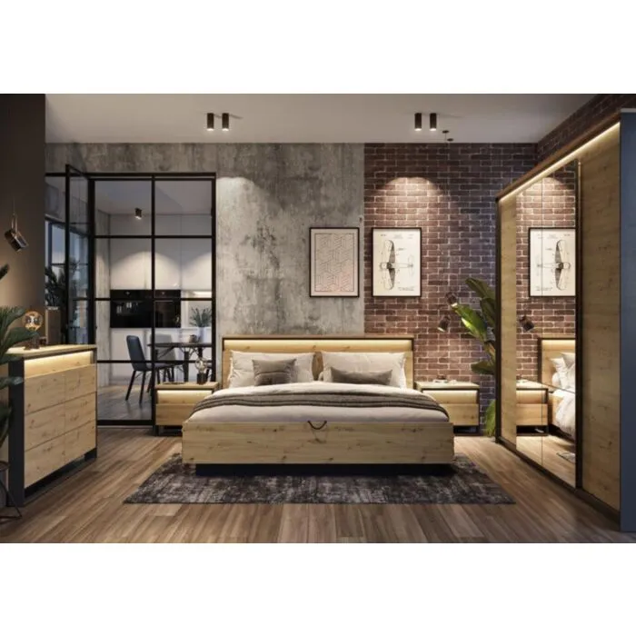 Kompletna spalnica KVIN . Kompletna spalnica KVIN je narejena iz kvalitetne laminirane plošče s ABS robovi. V ceni je vključena 1 x postelja (postelja ima