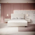 Kompletna spalnica LILJA . Elegantna in moderna spalnica LILJA, je narejena iz odličnih materialov v barvi beige. Sestavljena je iz garderobne omare, komode,