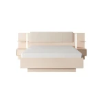 Kompletna spalnica MIR . Kompletna spalnica MIR bo osvojila vaše srce s preprostimi oblikami brez ročajev, bež barvami, ki jih dopolnjujejo izvirne in