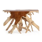 Konzola LISANDRA 120X45 . Konzola LISANDRA 120x45 je elegantna a hkrati visokokakovostna mizica. Konzola je umetniško delo narejeno iz tikovega lesa z