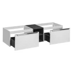 Kopalniški blok AURORA 150 . Kopalniški blok AURORA 150 je narejen iz kvalitetne laminirane plošče. V ceno je vključeno 2 x umivalnik, 2 x omarica pod