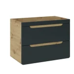 Kopalniški blok BUBA DARK 2 80 je odlične kvalitete, narejen iz kakovostnih materialov. Vsebuje LED ogledalo, umivalnik, omarico pod umivalnikom, visoko