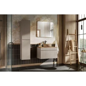 Kopalniški blok KAPUČIN 80 . Kopalniški blok KAPUČIN 80 je hkrati enostaven in eleganten. Nežni kašmir elementi s kombinacijo elementov v hrast barvi je