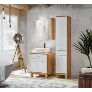 Kopalniški blok SAMSEA 60 . Kopalniški blok SAMSEA 60 je odlične kvalitete, narejen iz kakovostnih materialov. Vsebuje umivalnik, omarico pod umivalnikom,