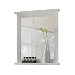 Kopalniško ogledalo ROTIC 70 cm ima okvir bele barve iz naravnega lesa. Primerno je za kopalnice. Dimenzije: - D: 70 x G: 8 x V: 80 cm