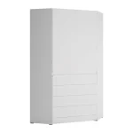 Kotna garderobna omara ALBA . Kotna garderobna omara ALBA je popolna rešitev za vaš prostor, saj ponuja veliko prostora za shranjevanje. Izdelana je iz