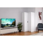 Kotna garderobna omara CINDY 1 . Kotna garderobna omara CINDY 1 100 x 100 cm je klasičnega videza zato je primerna za vsak prostor. Omara je zelo kvalitetna,