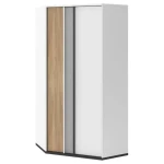 Kotna garderobna omara MELI . Kotna garderobna omara MELI je stilsko moderna, a hkrati praktična omara. Primerna je za vsako mladinsko sobo. Material: -