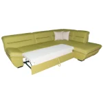 Kotna garnitura TINA 2 . Kotna garnitura TINA 2 je kotna sedežna garnitura, katera je narejena iz mikro tkanine. Garnitura se razstegne v ležišče, blazine