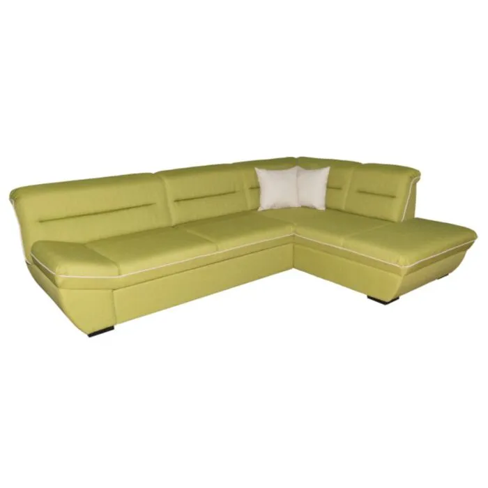 Kotna garnitura TINA 2 . Kotna garnitura TINA 2 je kotna sedežna garnitura, katera je narejena iz mikro tkanine. Garnitura se razstegne v ležišče, blazine