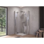 KOTNA KABINA ZA PRHANJE KOLPA SAN Q 100 SBR/1 POLARIS FOLD SILVER PROF. PROZ. STEK.