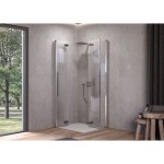 KOTNA KABINA ZA PRHANJE KOLPA SAN Q 90 SBR/1 POLARIS FOLD SILVER PROF. PROZ. STEK.