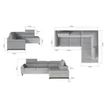 Kotna sedežna garnitura AIR . Kotna sedežna garnitura ARIS je odlična garnitura izdelana iz najboljših materialov blaga. Določiti ji je treba levi ali