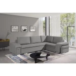 Kotna sedežna garnitura ALDUS, je praktična za uporabo. Poleg tega, da se raztegne v dodatno ležišče vsebuje tudi veliko prostora za shranjevanje. Dva