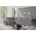 Kotna sedežna garnitura ALDUS, je praktična za uporabo. Poleg tega, da se raztegne v dodatno ležišče vsebuje tudi veliko prostora za shranjevanje. Dva