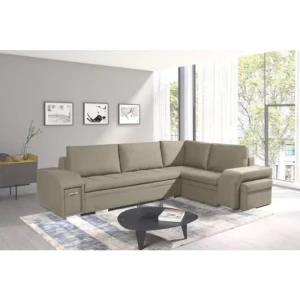 Kotna sedežna garnitura ALDUS . Kotna sedežna garnitura ALDUS, je praktična za uporabo. Poleg tega, da se raztegne v dodatno ležišče vsebuje tudi veliko