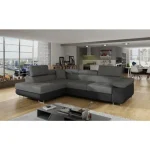 Kotna sedežna garnitura ANTON . Kotna garnitura ANTON je kotna sedežna garnitura, katera je narejena iz umetnega usnja in blaga. Garnitura se raztegne v