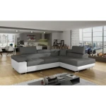 Kotna sedežna garnitura ANTON 2 . Kotna garnitura ANTON 2 je kotna sedežna garnitura, katera je narejena iz umetnega usnja in blaga. Garnitura se raztegne v