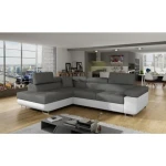 Kotna sedežna garnitura ANTON 2 . Kotna garnitura ANTON 2 je kotna sedežna garnitura, katera je narejena iz umetnega usnja in blaga. Garnitura se raztegne v