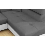 Kotna sedežna garnitura ANTON 2 . Kotna garnitura ANTON 2 je kotna sedežna garnitura, katera je narejena iz umetnega usnja in blaga. Garnitura se raztegne v