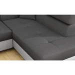 Kotna sedežna garnitura ANTON 3 . Kotna garnitura ANTON 3 je kotna sedežna garnitura, katera je narejena iz umetnega usnja in blaga. Garnitura se raztegne v