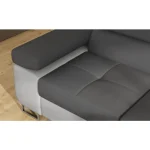 Kotna sedežna garnitura ANTON 3 . Kotna garnitura ANTON 3 je kotna sedežna garnitura, katera je narejena iz umetnega usnja in blaga. Garnitura se raztegne v